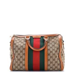 Gucci Vintage Web Boston Bag Gg Canvas #241081G84B